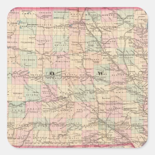 Iowa 3 vierkante sticker (Voorkant)