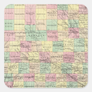 Iowa 3 vierkante sticker