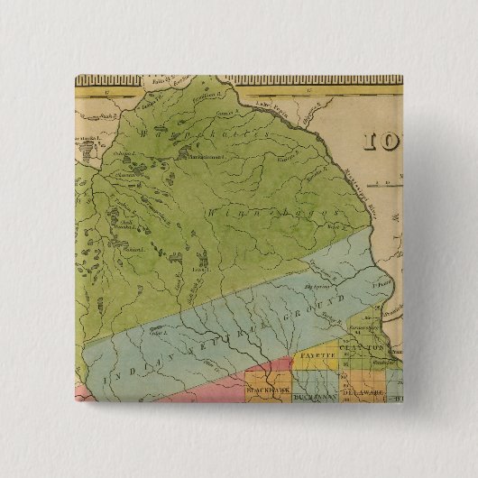 Iowa 4 vierkante button 5,1 cm (Voorkant)