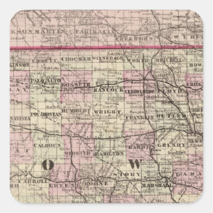 Iowa 4 vierkante sticker