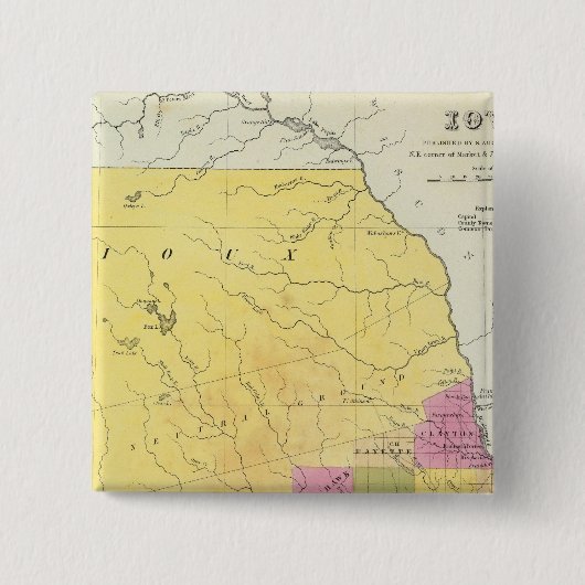 Iowa 7 vierkante button 5,1 cm (Voorkant)