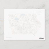 Iowa  Afbeelding Map Antiek Iowan State Chart Briefkaart (Achterkant)