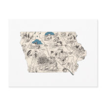 Iowa  Afbeelding Map Antiek Iowan State Chart