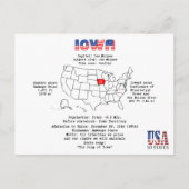 Iowa American staat op een kaart en nuttige inform (Voorkant)