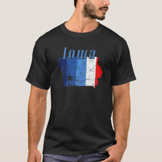 Iowa American State Outline Kaart USA T-shirt