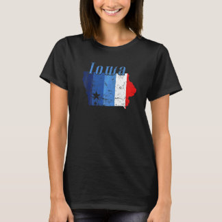 Iowa American State Outline Kaart USA T-shirt