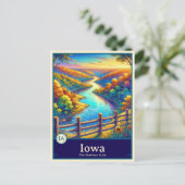 Iowa | Anime Stijl Cel Gearceerde Postkaart (Staand voorkant)
