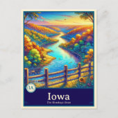 Iowa | Anime Stijl Cel Gearceerde Postkaart (Voorkant)
