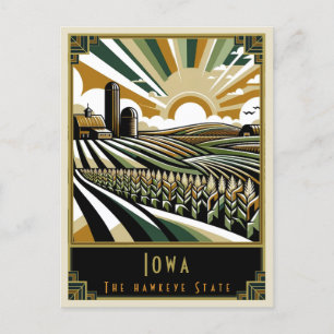 Iowa   Art. Deco Briefkaart