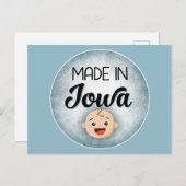 Iowa Baby Funny Blue New Boy Briefkaart (Voorkant / Achterkant)