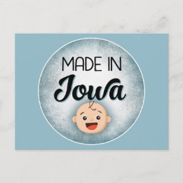 Iowa Baby Funny Blue New Boy Briefkaart