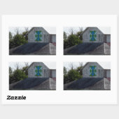 Iowa Barn op het platteland met een watje Rechthoekige Sticker (Vel)