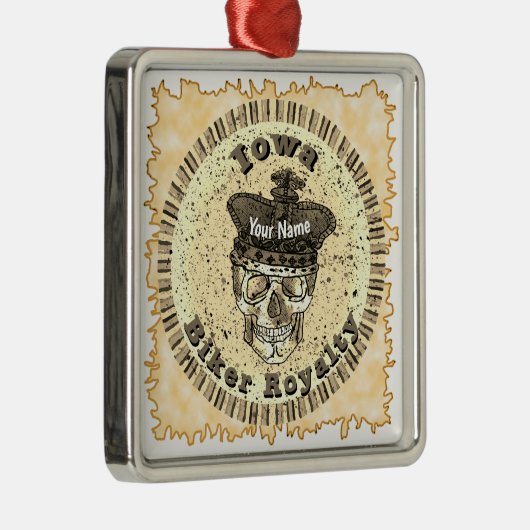 Iowa Biker  Metalen Ornament (Rechts)