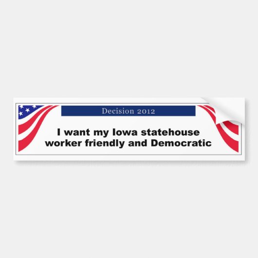 Iowa-bumpersticker Bumpersticker (Voorkant)