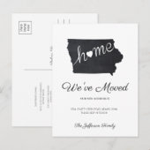 Iowa Chalkboard State Kaart Verhuizen Briefkaart (Voorkant / Achterkant)