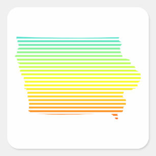 iowa chill fade vierkante sticker