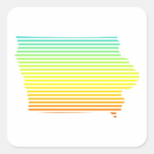 iowa chill fade vierkante sticker (Voorkant)