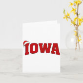 Iowa Christmas Santa Hat Retro Throwback Souvenir Kaart (Gele Bloem)