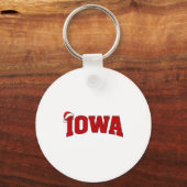Iowa Christmas Santa Hat Retro Throwback Souvenir  Sleutelhanger (Voorkant)