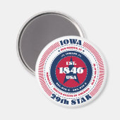 Iowa Circle Typography Souvenir Magnet (Voorkant / Achterkant)