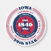 Iowa Circle Typography Souvenir Magnet (Voorkant)