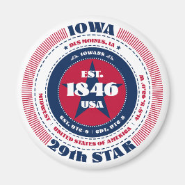 Iowa Circle Typography Souvenir Magnet