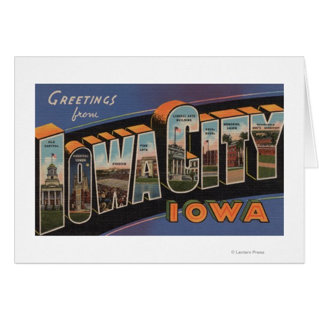 Iowa City, Iowa - Grote letterscènes (Voorkant Horizontaal)