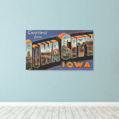 Iowa City, Iowa - Grote letterscènes Canvas Afdruk (Insitu (Houten vloer))