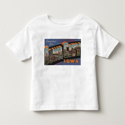 Iowa City, Iowa - Grote letterscènes Kinder Shirts (Voorkant)