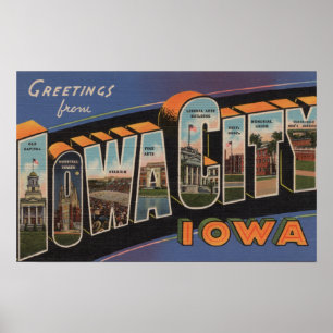 Iowa City, Iowa - Grote letterscènes Poster