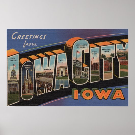 Iowa City, Iowa - Grote letterscènes Poster (Voorkant)