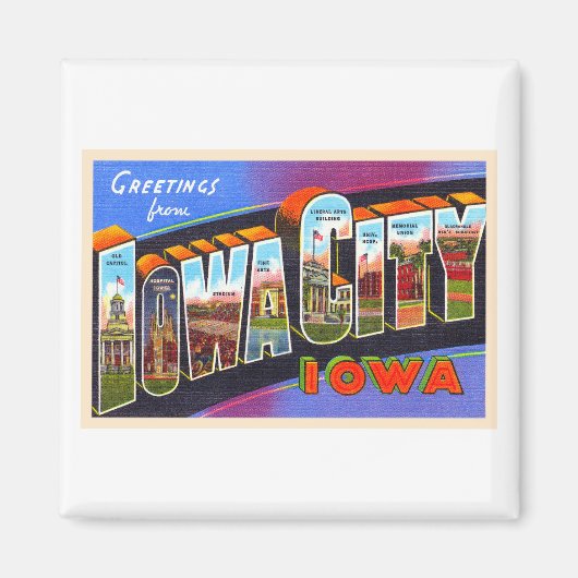 Iowa City Iowa IA groot Briefkaart Magneet (Voorkant)
