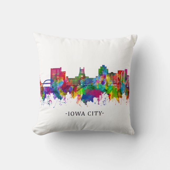 Iowa City Iowa Skyline Kussen (Voorkant)