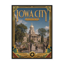 Iowa City Iowa Vintage Art Deco Gouden Tijdperk