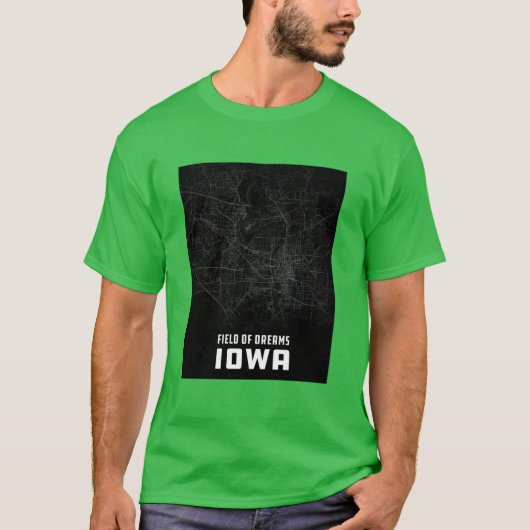 Iowa City Kaart Oversized T-shirt (Voorkant)