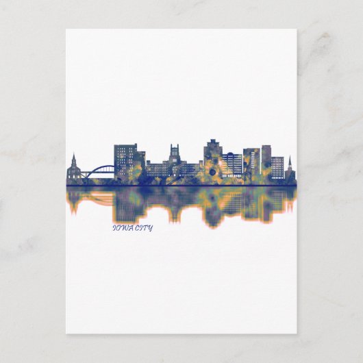Iowa City Skyline Feestdagenkaart (Voorkant)