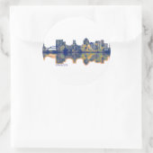 Iowa City Skyline Ronde Sticker (Tas)