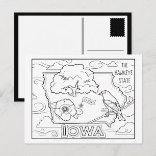 Iowa Color Me Collage Briefkaart