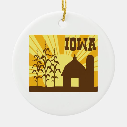 Iowa Corn Boerderij Keramisch Ornament (Voorkant)
