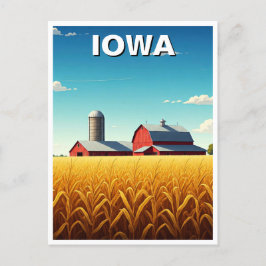 Iowa Cornfield Red Barn Briefkaart