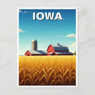Iowa Cornfield Red Barn Briefkaart