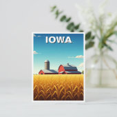 Iowa Cornfield Red Barn Briefkaart (Staand voorkant)