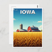 Iowa Cornfield Red Barn Briefkaart (Voorkant / Achterkant)