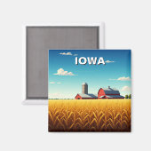 Iowa Cornfield Red Barn Magneet (Voorkant / Achterkant)