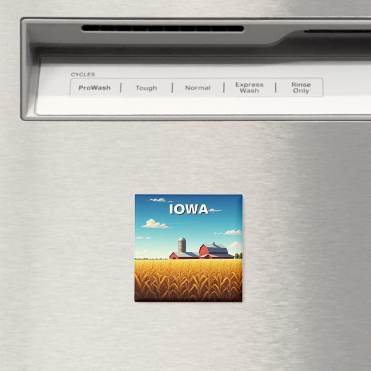 Iowa Cornfield Red Barn Magneet (Insitu (Vaatwasser))