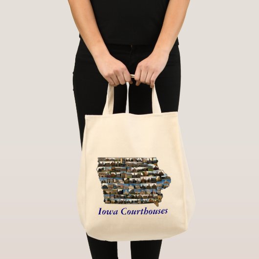Iowa Courthouses Bag (blauwe tekst) Tote Bag (Voorkant (product))