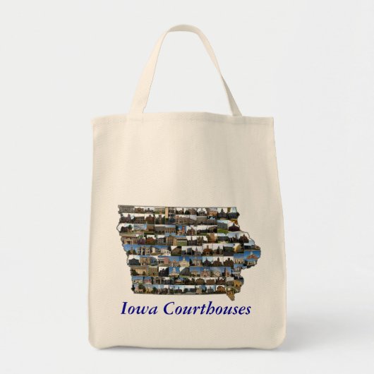 Iowa Courthouses Bag (blauwe tekst) Tote Bag (Voorkant)