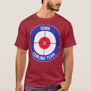 Iowa Curling Team Sweep Rock IA State Outline T-shirt