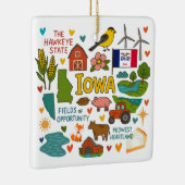 Iowa Custom Family Trip Christmas Keramisch Ornament (Rechts)