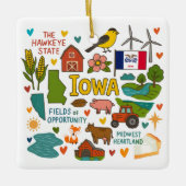 Iowa Custom Family Trip Christmas Keramisch Ornament (Voorkant)